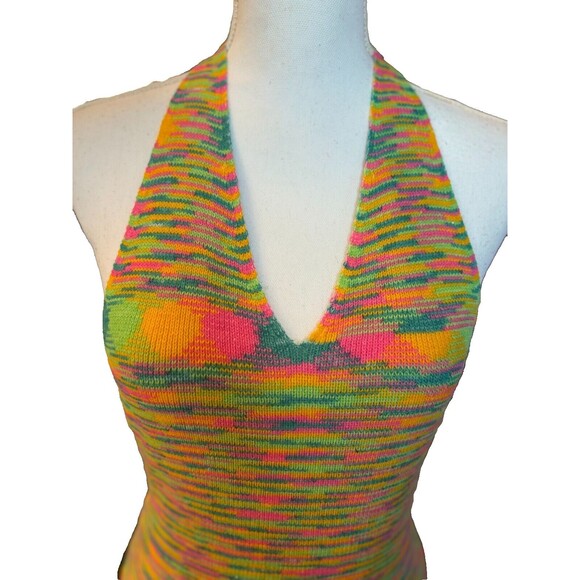 Multicolor backless knitted mini dress, sexy!! great pre-loved condition! size S - Picture 5 of 16